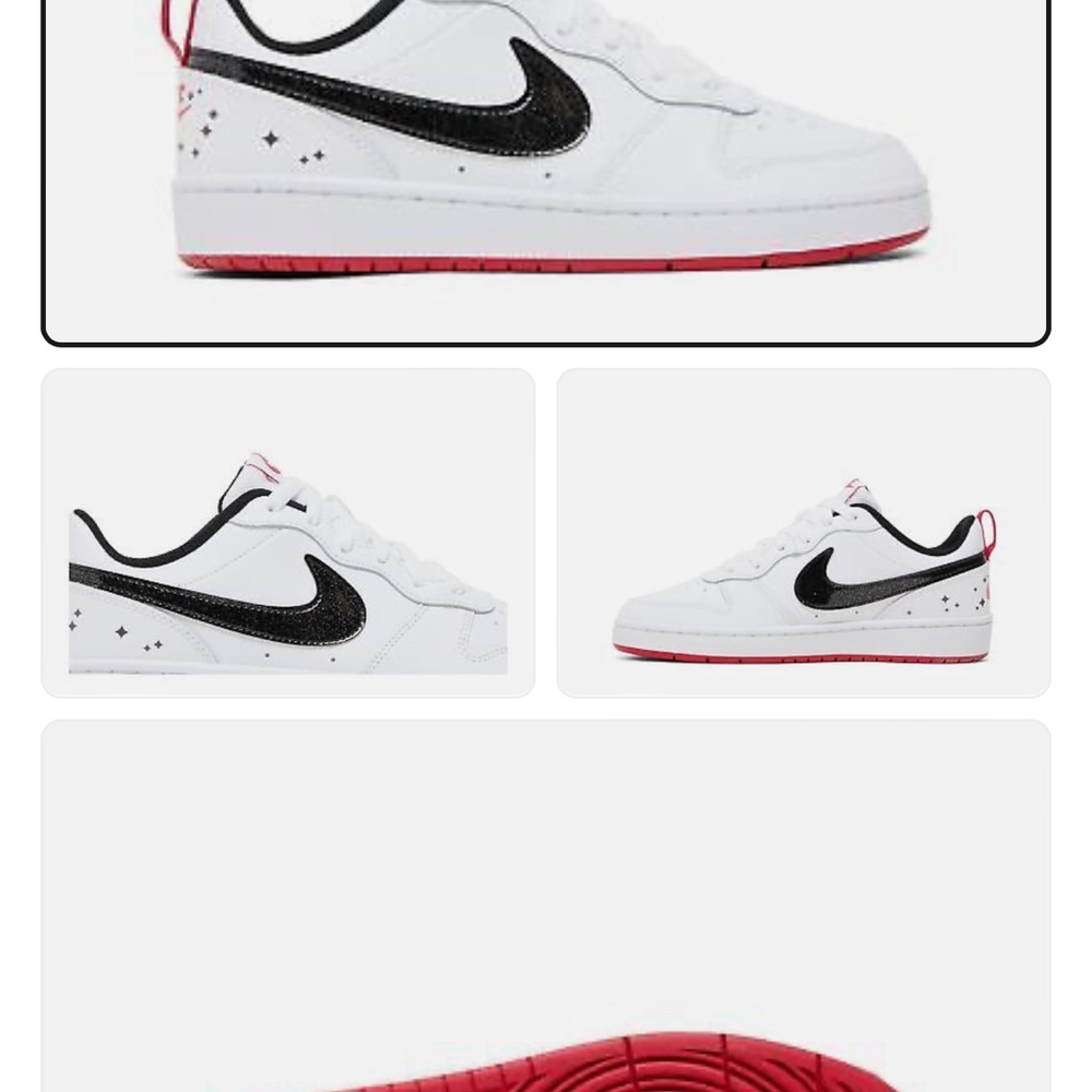 Nike Women's Shoes White and Black with Red Sole